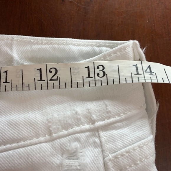 7 For All Mankind White Distressed Jeans Sz 25 - Picture 6 of 10
